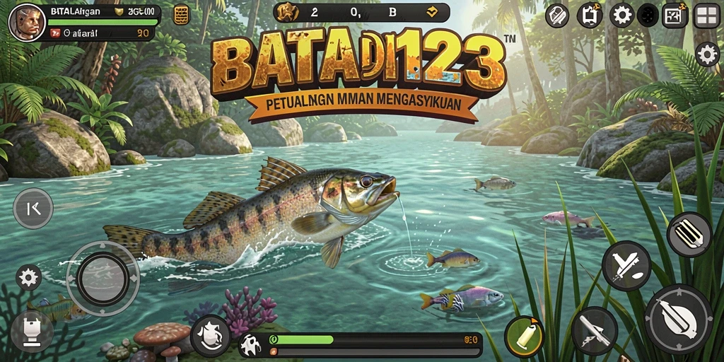 Gameplay fishing dengan berbagai jenis ikan yang menawan.