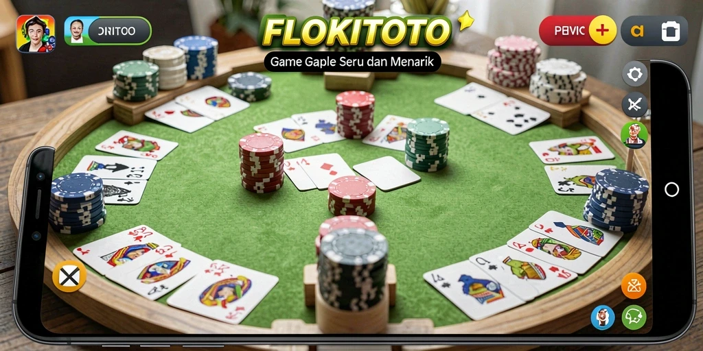 Tampilan gameplay Gaple yang seru dan interaktif di FLOKITOTO.