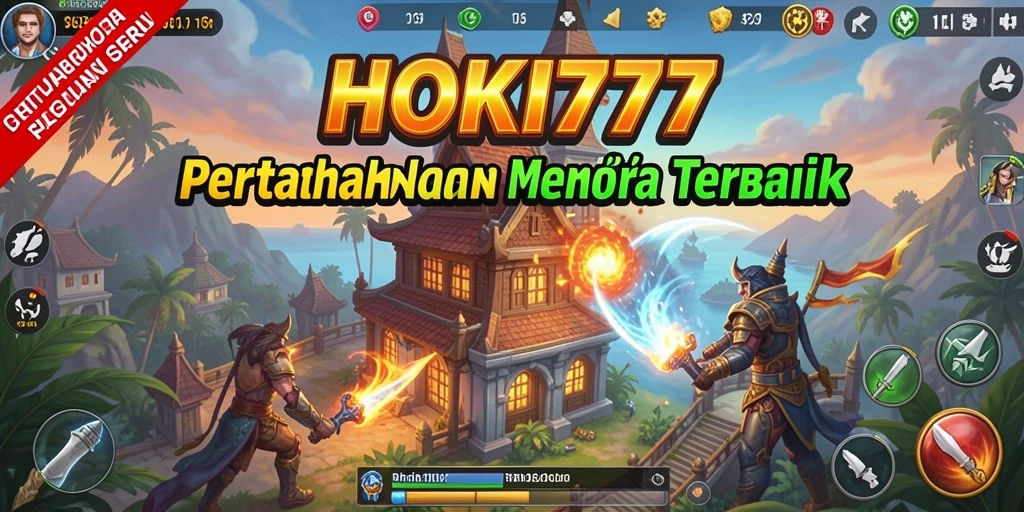 Tampilan gameplay seru dari HOKI777 dalam pertarungan menara pertahanan.