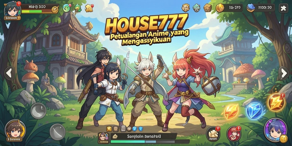 Tampilan menarik gameplay HOUSE777 dengan karakter anime yang beragam.