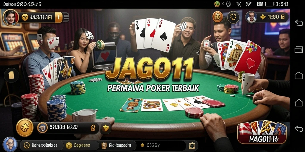 Tampilan gameplay JAGO11 yang menarik saat permainan poker berlangsung.