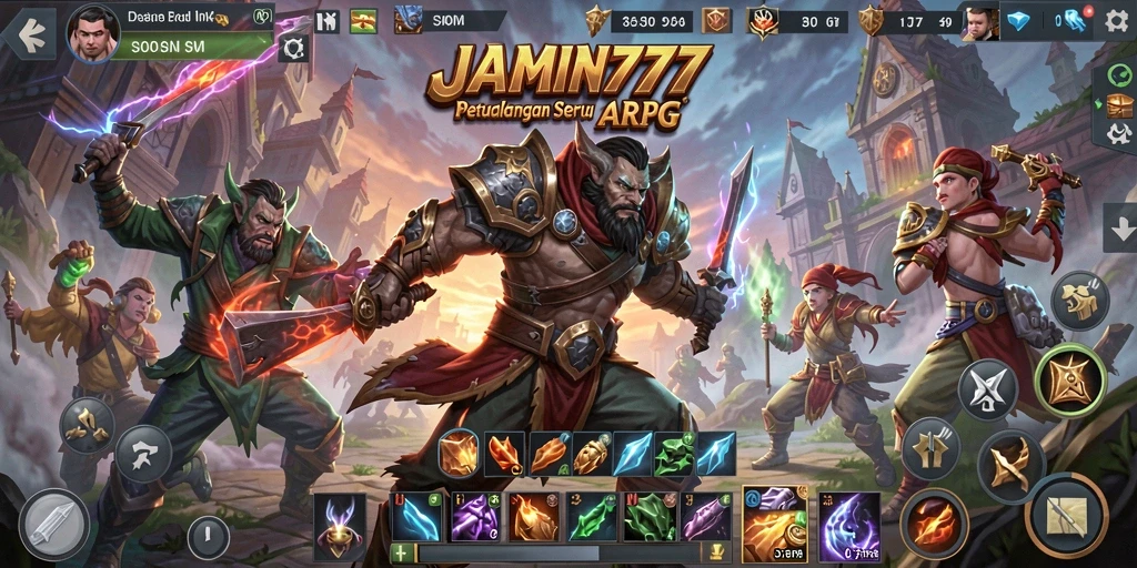 Tampilan gameplay menegangkan di dunia ARPG yang luas.