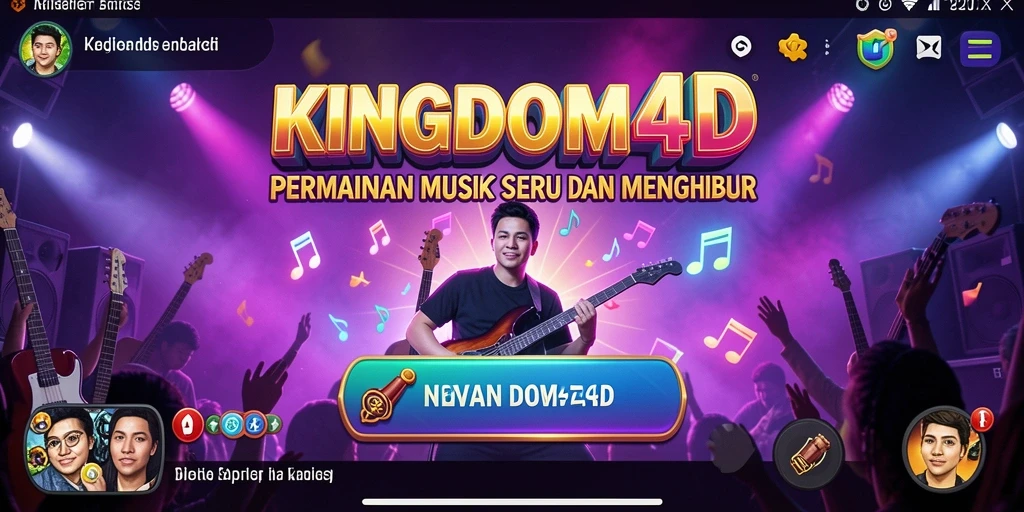 Screenshot permainan KINGDOM4D menampilkan pemain menikmati musik dengan antusias.