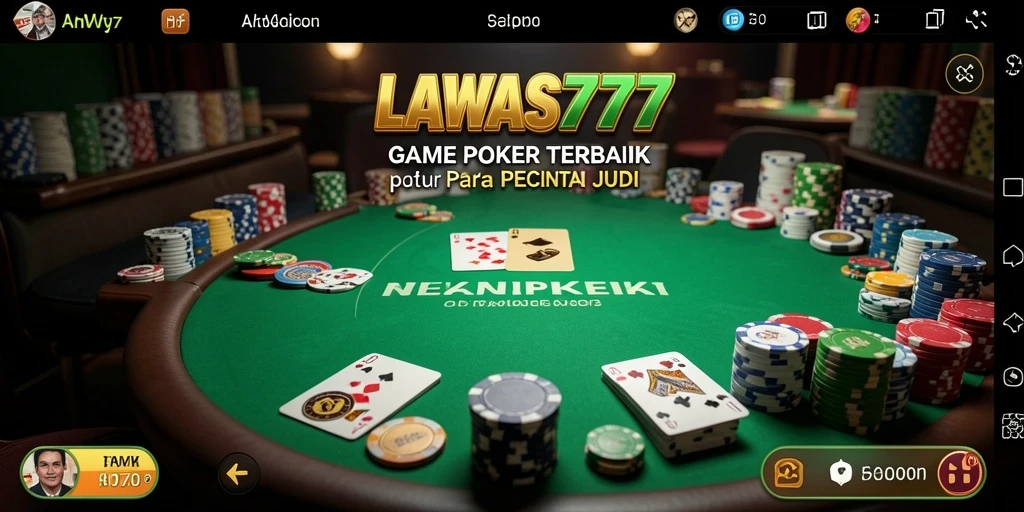 Screenshot menunjukkan pemain menikmati permainan Poker di LAWAS777.