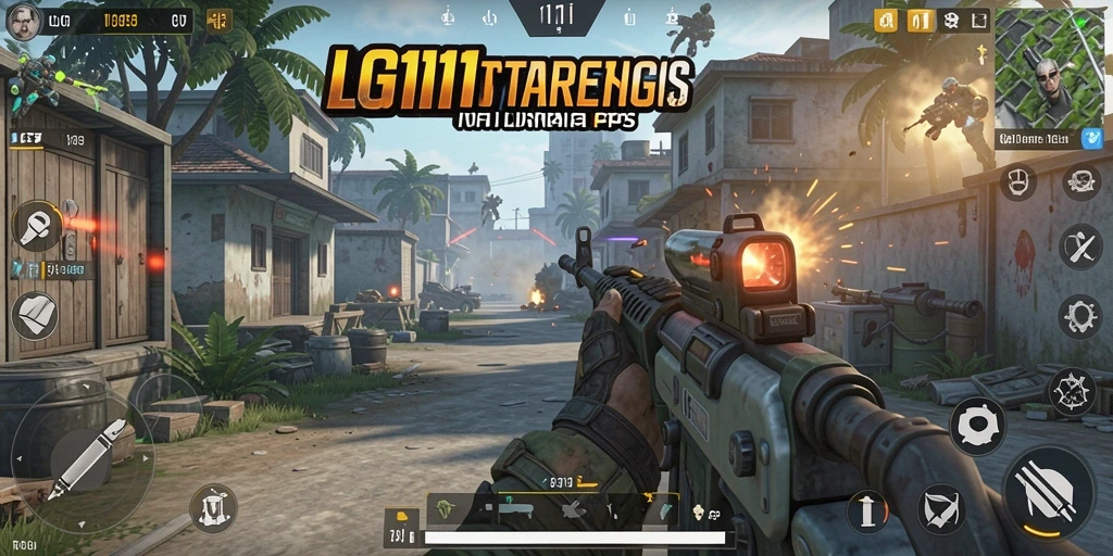 Tampilan gameplay yang mendebarkan di battlefield FPS.
