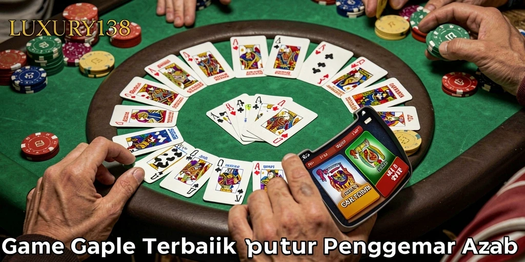 Screenshot gameplay LUXURY138 menampilkan suasana seru bermain Gaple.