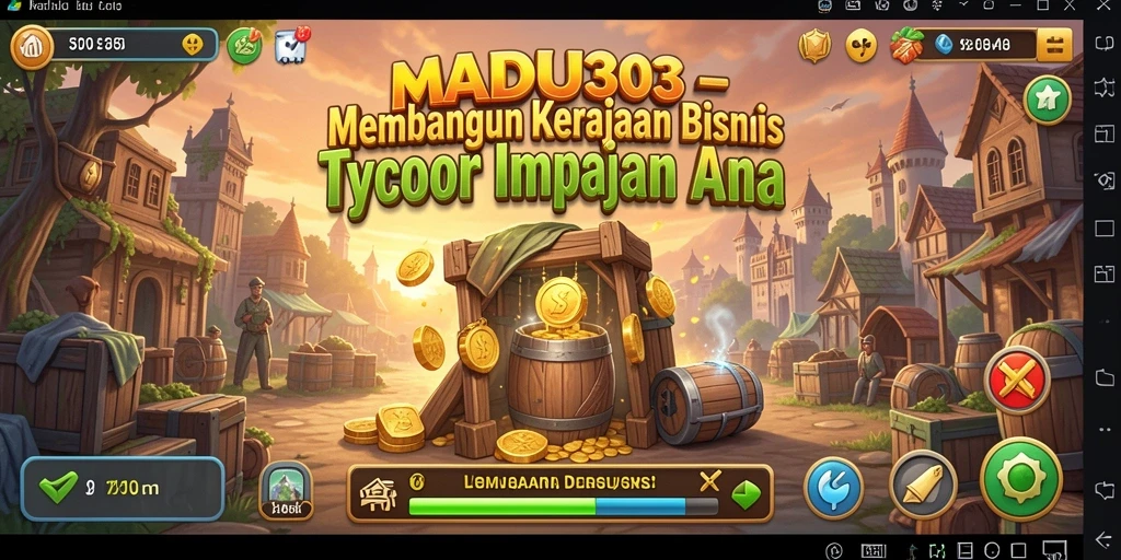 Tampilan gameplay <strong>MADU303</strong> yang seru dan dinamis dalam membangun bisnis.