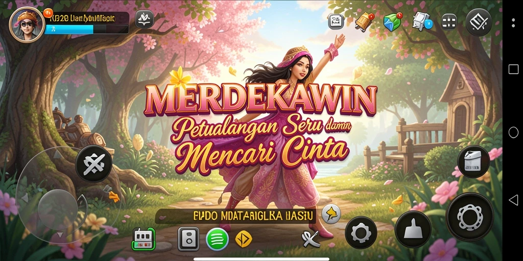 Screenshot gameplay MERDEKAWIN menampilkan aksi petualangan mendebarkan.