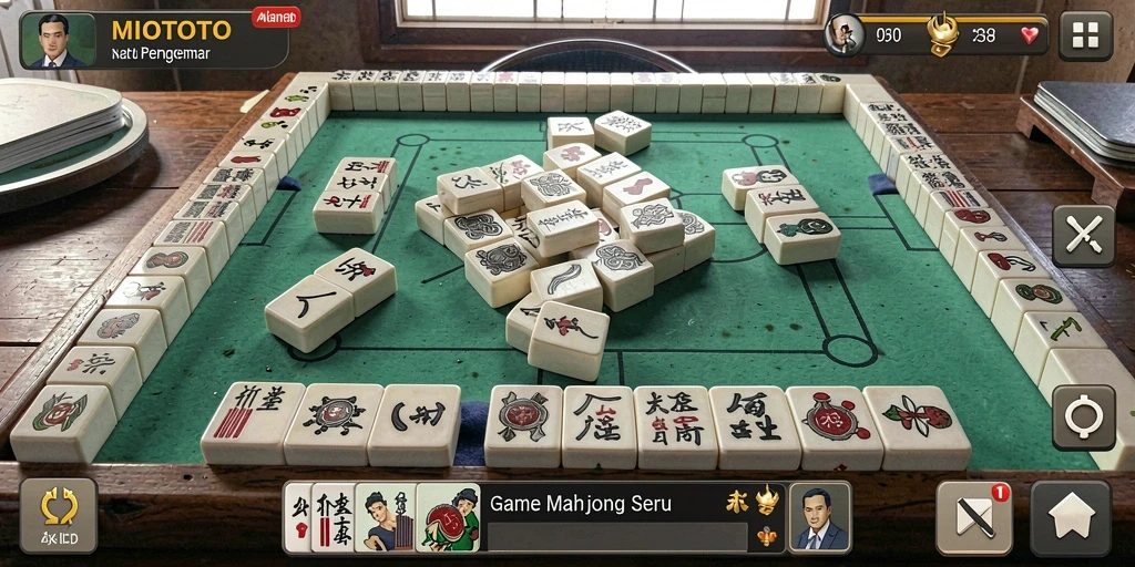 Tampilan gameplay <strong>MIOTOTO</strong> saat bermain Mahjong yang seru.