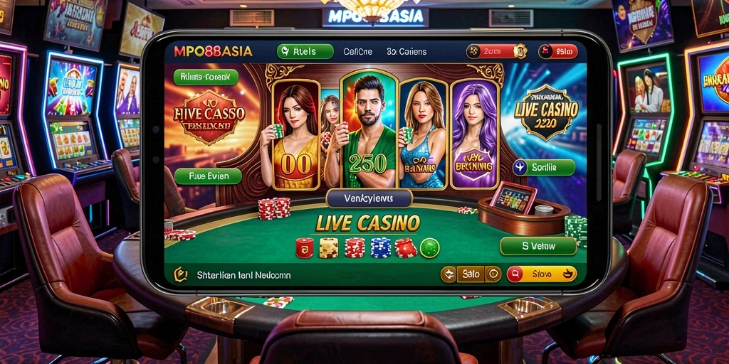 Screenshot gameplay Live Casino MPO88ASIA dengan dealer langsung yang profesional.