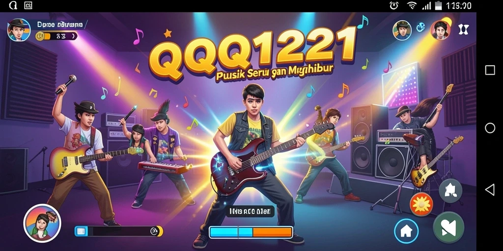 Tampilan gameplay <strong>QQ1221</strong> yang menarik dan dinamis saat memainkan musik.