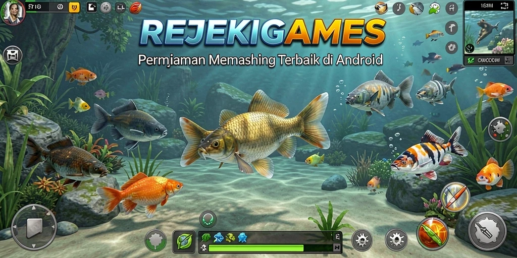Tampilan gameplay mendebarkan dari REJEKIGAMES saat memancing ikan besar.