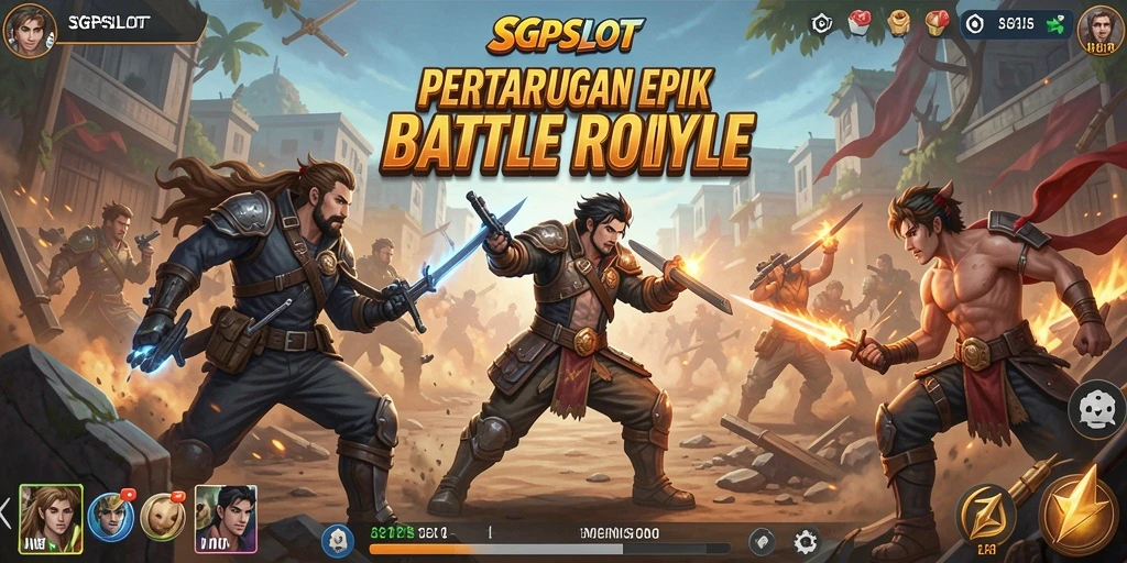 Tampilkan aksi mendebarkan dalam gameplay Battle Royale SGPSLOT.