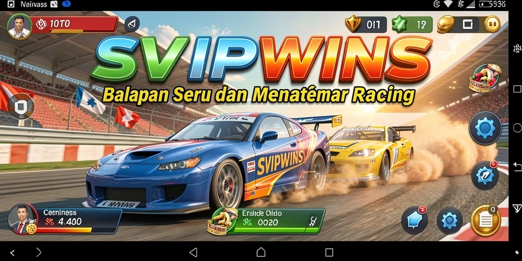Tampilan gameplay balapan seru di SVIPWINS dengan grafis menawan.