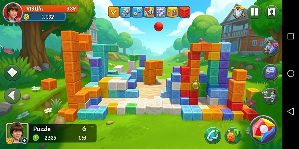 Screenshot gameplay V87 yang menampilkan tantangan puzzle menarik.